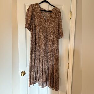 Petal & Pup Brown Leopard Maxi Dress